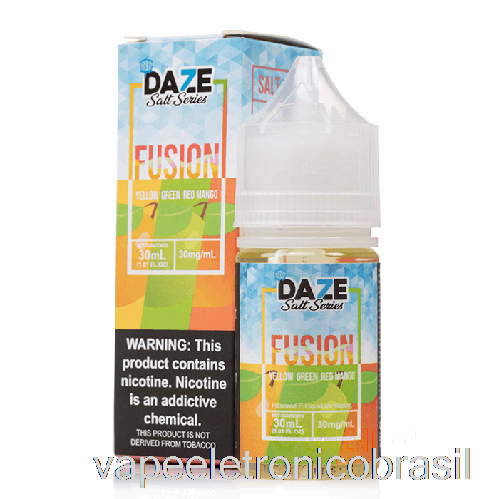 Vape Eletronico Iced Amarelo Verde Vermelho Manga - 7 Daze Fusion Salt - 30ml 30mg